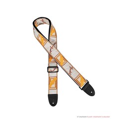 Ремень для гитары Fender Monogrammed White Brown Yellow