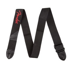 Ремень для гитары Fender 2" Black Poly Strap w/ Red Fender® Logo