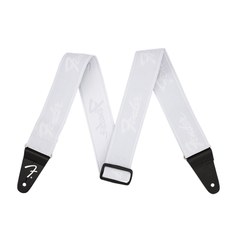 Ремень для гитары Fender WeighLess™ 2" Running Logo Strap White/White
