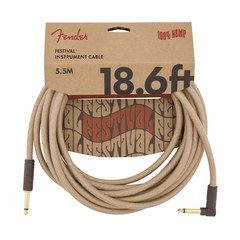 Инструментальный кабель Fender Angled Festival Instrument Cable Pure Hemp Natural 18.6"