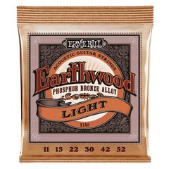 Струны для акустической гитары Earthwood Light Phosphor Bronze Acoustic Guitar Strings 11-52 Gauge