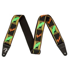 Ремень для гитары Fender Neon Monogrammed Green and Orange 2"