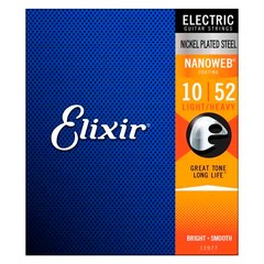 Струны для электрогитары Elixir 12077 Electric Nickel Plated Steel Nanoweb 10-52