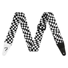 Ремень для гитары Fender® 2" Wavy Checkerboard Polyester Black/White