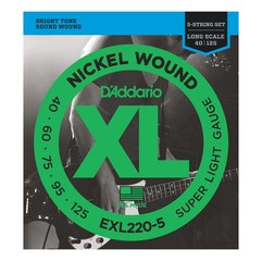 Струны для 5-струнной бас-гитары D'Addario EXL220-5