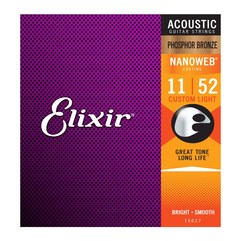 Струны для акустической гитары Elixir Phosphor Bronze Nanoweb 11-52