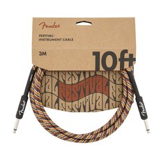 Инструментальный кабель Fender Festival Instrument Cable Pure Hemp Rainbow 10"