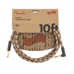 Инструментальный кабель Fender Angled Festival Instrument Cable Pure Hemp Brown Stripe 10"