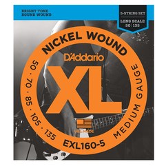 Струны для 5-струнной бас-гитары D'Addario EXL160-5
