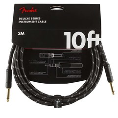 Инструментальный кабель Fender® Deluxe Series Straight-Straight 10' Black Tweed