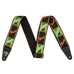 Ремень для гитары Fender Neon Monogrammed Green and Orange 2"