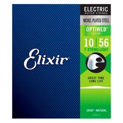 Струны для 7-струнной электрогитары Elixir 19057 Electric Nickel Plated Steel Optiweb 10-56