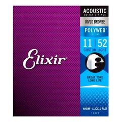 Струны для акустической гитары Elixir 80/20 Bronze Polyweb 11-52