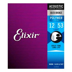 Струны для акустической гитары Elixir 11050 80/20 Bronze Polyweb 12-53