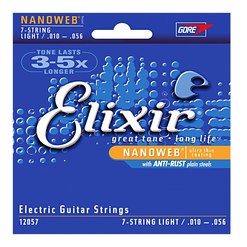 Струны для 7-струнной электрогитары Elixir Electric 7-String NanoWeb Light 10-56