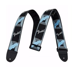 Ремень для гитары Fender Monogrammed Black Light Grey Blue