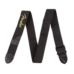 Ремень для гитары Fender 2" Black Poly Strap w/ Yellow Fender® Logo