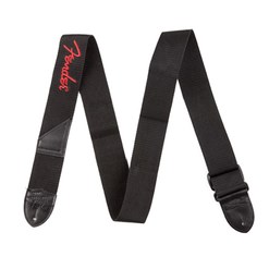 Ремень для гитары Fender 2" Black Poly Strap w/ Red Fender® Logo