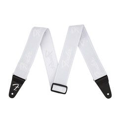 Ремень для гитары Fender WeighLess™ 2" Running Logo Strap White/White