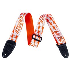 Ремень для гитары Gretsch® Alternating Orange Penguins Strap White