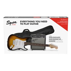 Набор электрогитара Squier Stratocaster SSS Brown Sunburst Pack