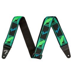 Ремень для гитары Fender Neon Monogrammed Blue and Green 2"