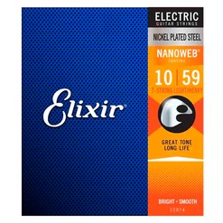 Струны для 7-струнной электрогитары Elixir 12074 Electric Nickel Plated Steel Nanoweb 10-59