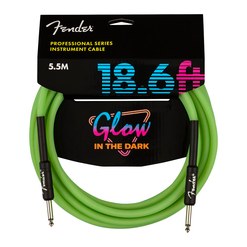 Инструментальный кабель Fender Professional Glow in the Dark Green 18.6'