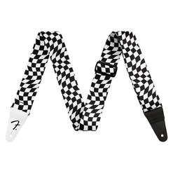 Ремень для гитары Fender® 2" Wavy Checkerboard Polyester Black/White