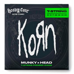 Струны для 7-струнной электрогитары Dunlop Korn Heavy Core 10-65