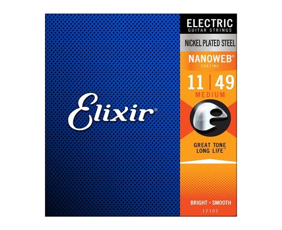 Струны для электрогитары Elixir 12102 NanoWeb 11-49