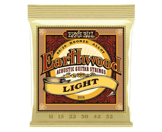 Струны для акустической гитары Earthwood Light 80/20 Bronze Acoustic Guitar Strings 11-52 Gauge