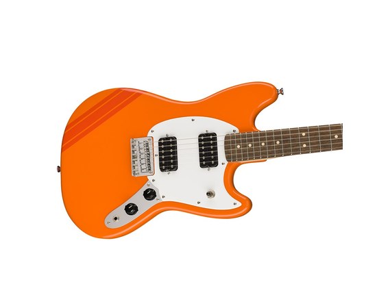 Электрогитара Squier FSR Bullet® Competition Mustang® HH Laurel Fingerboard Competition Orange with Fiesta Red Stripes, изображение 3