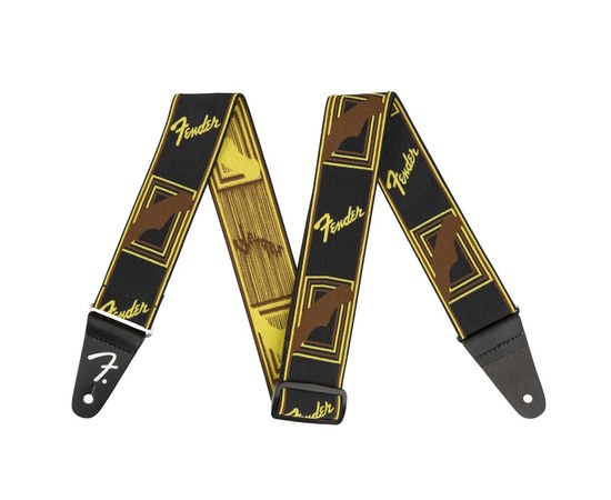 Ремень для гитары Fender Weighless™ 2" Mono Strap, Black/Yellow/Brown
