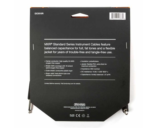 Инструментальный кабель Dunlop MXR® 15FT, изображение 2