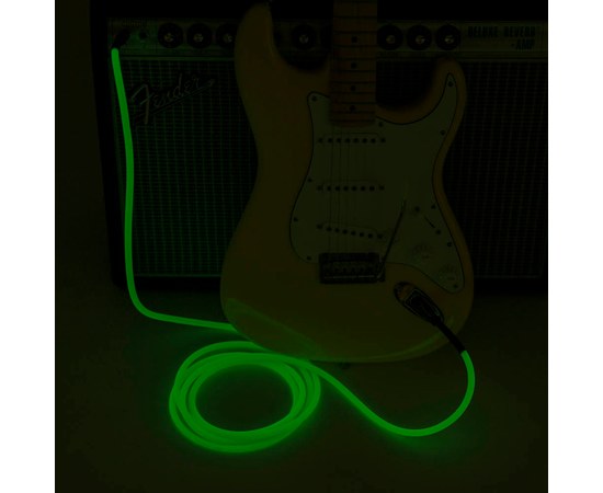 Инструментальный кабель Fender Professional Glow in the Dark Green 10', изображение 2