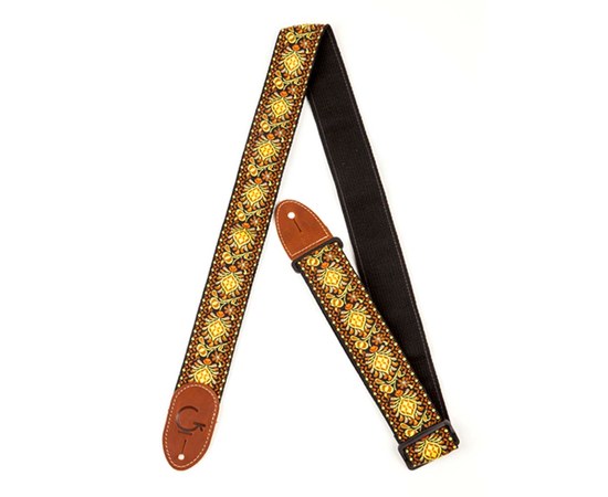 Ремень для гитары Gretsch® G Brand Strap Yellow/Orange Brown Ends