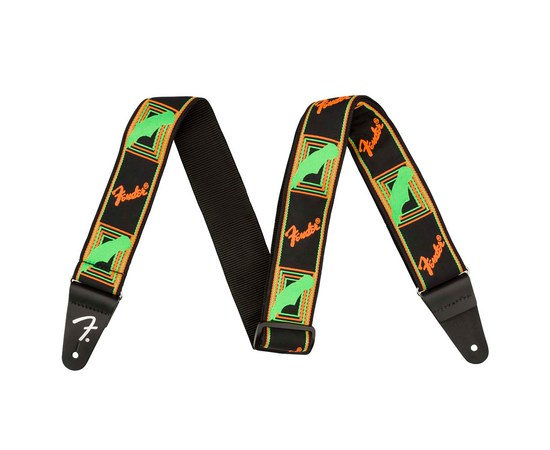 Ремень для гитары Fender Neon Monogrammed Green and Orange 2"