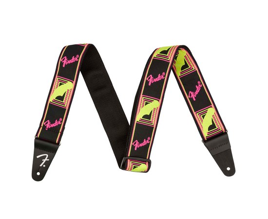 Ремень для гитары Fender Neon Monogrammed Pink and Yellow 2"