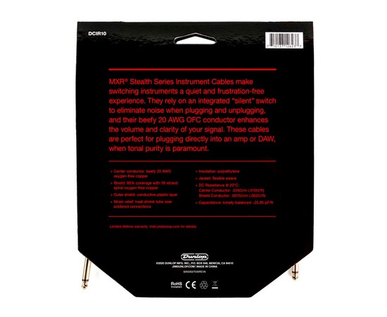 Инструментальный кабель Dunlop MXR Stealth 10 FT, изображение 2